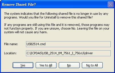 exe uninstaller application, which can be found in the following folder: C:\ICPDAS\USB_2514_tM_7561_I_756xU\.