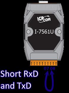 Step 2: Short the RxD and TxD pins (Pin 07 <-> Pin 08).