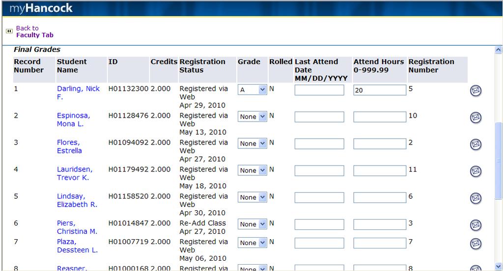 Click on Final Grades, select course to be graded or choose enter CRN directly by selecting the option on the bottom. Select a term and submit.