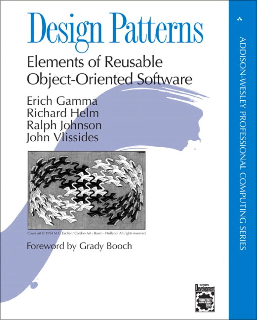 Design Patterns Design Patterns Influential OO design book published in 1994 (so a bit dated) Identifies many common situations and "patterns" for implementing them in OO languages Some we have seen