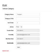 3.3 Settings Vehicle Category Vehicle Category Assign a vehicle category that will appear in the Auto Share application.