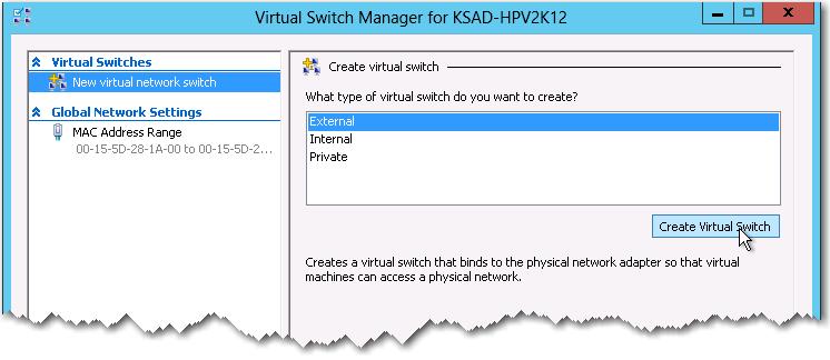 network a. In the Hyper-V Manager, click Virtual Switch Manager.