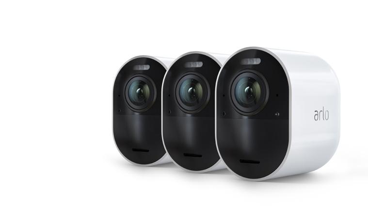 4K UHD Wire-Free Security 3-Camera System (3) Arlo Ultra Cameras (3) Rechargeable Batteries (1) Magnetic Charging Cable (3) Wall Mounts & Screw Sets VMS5340 4K