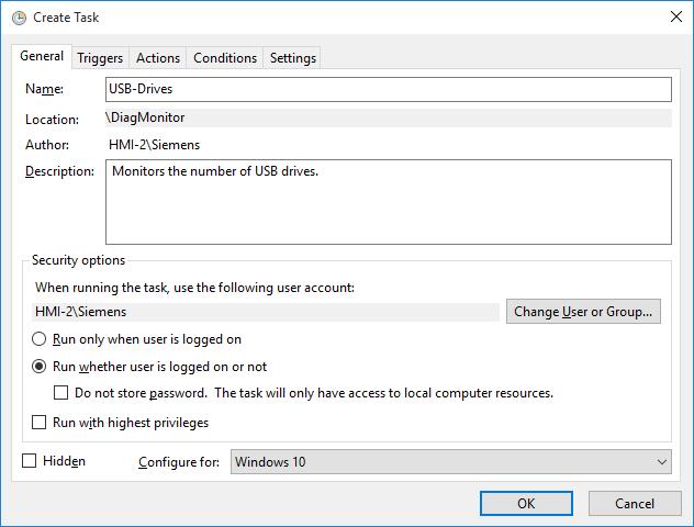 3.3 Configuration USBStorage You want to know whether a USB storage device has been inserted or removed from the IPC. After you have completed the basic configuration as described in chapter 3.