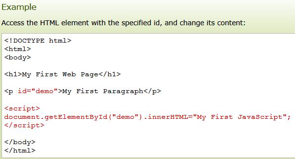 Manipulating HTML Elements To access an HTML element from JavaScript, you can use the