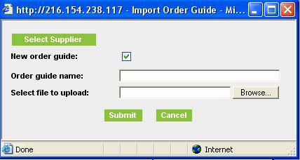 If an item SKU# on the import already exists in the Order Guide, the system will ignore that portion of the import.