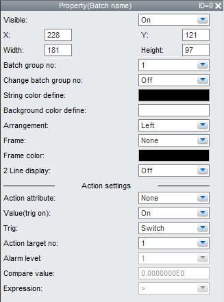 3.15 Attributes of Batch Name Components DX When the Batch function is Off in the settings file, no attributes other than X, Y, Width, and Height can be set. This cannot be set on DXAdvanced R3.