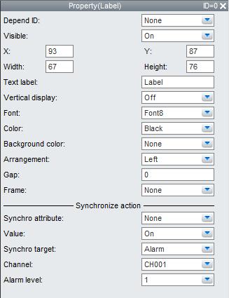 If the font is taller than the component, the text label input area becomes as tall as the font. If the 64-character limit is exceeded, the characters over the limit are deleted.