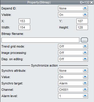 When setting [Depend ID] to the ID of a trend component, if [Trend grid mode] is turned [Off], display in the builder screen becomes available for setting When setting [Depend ID] to the ID of a