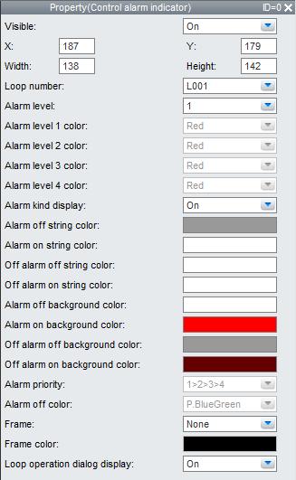 3.44 Attributes of Control Alarm Indicator Components This component can only be set on the R4screen. List of Settings Refer to Section 3.3 for attributes without explanations in the list of settings.