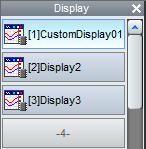 28 When a display name is clicked, the display of the Screen construction area changes.