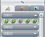 Channel/Alarm list Channels or alarms can be assigned to components for channel assignment. List area spreader Status with Alarm setting (Green) The alarm information is hidden when clicked.
