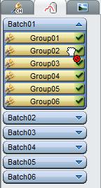 batches and groups, and enables assignment of batch or group to components.