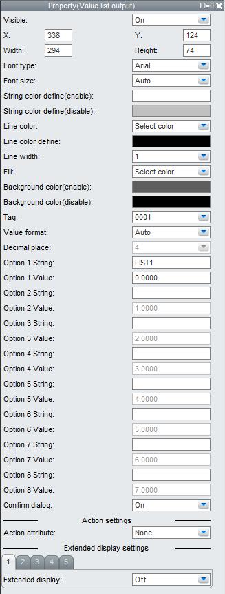 4.22 Attributes of Value List Output Components List of Settings Refer to Section 4.3 for attributes without explanations in the list of settings.