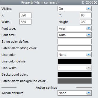4.23 Attributes of Alarm Summary Components List of Settings Refer to Section 4.3 for attributes without explanations in the list of settings.