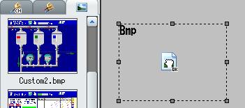 Drop the image onto a bitmap or other component in the screen construction area.