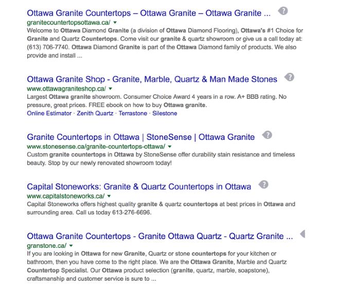 Ottawa 480 searches/ month locally in