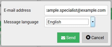 41 If you want to send reports by email, select Send. Type an email address and select the language of the message in the opening window.