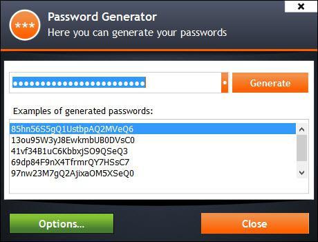 Generate Password Helps crea ng unique and complex random passwords.
