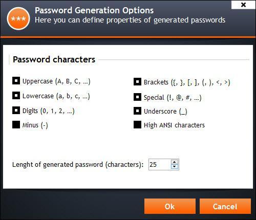Tools To modify the format of the generated password: Click Op ons Check the type of