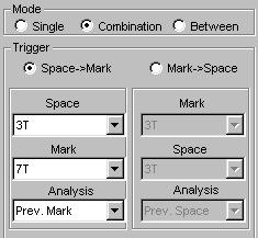 Example of setting the extraction condition Trigger is Single (Space): Extract the data immediately before 3T Space.