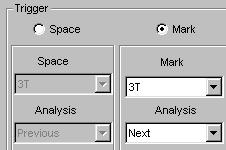 Trigger Analyze the corresponding Space (First Data) - Mark (Second Data) Extract the Space-Mark data immediately after the 3T Mark Mark Space Mark Space