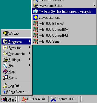 Starting the software Procedure As shown below, select [TA Inter-Symbol Interference Analysis] from the start menu to start the software