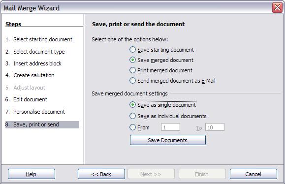 You probably want to save the starting (prototype) document and the merged document.
