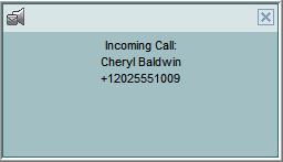 5.3.2 View Incoming Call Details Hosted Call Center Agent When the Call Notification feature is enabled, a Call Notification pop-up window appears on top of the system tray when you receive an