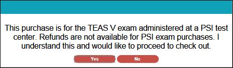 The ATI Store page displays. In the Register for column, click TEAS at PSI. The BROWSE SESSIONS page displays. Select one of these test types and then click Next.