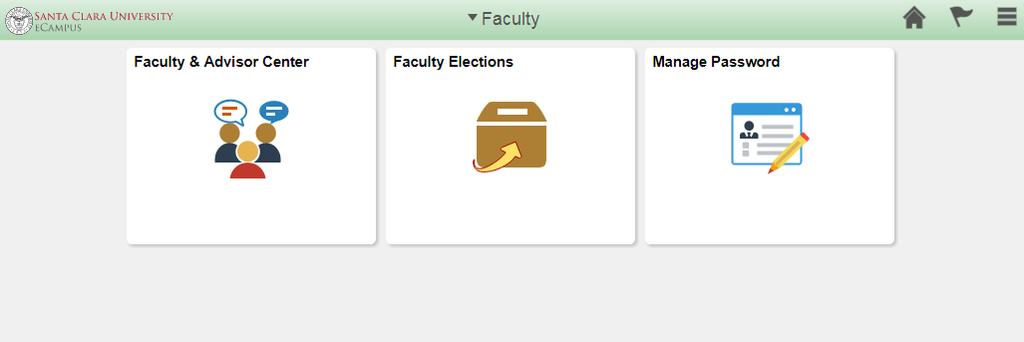 1 I. ecampus Features In ecampus 9.2, the ecampus Faculty Homepage features three (3) tiles. The tiles have all the functionalities found on the previous ecampus Faculty Homepage. ecampus 9.2 Faculty Homepage Please make sure to allow pop-ups on ecampus.