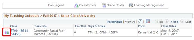 Click on the Refresh Calendar button. All of your classes for the week selected will be displayed.