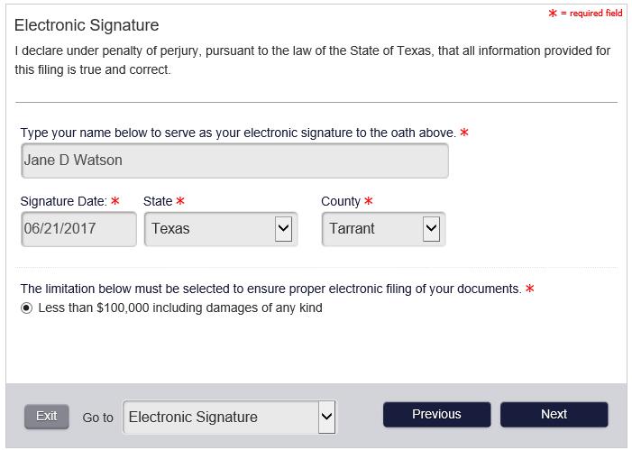 16. Electronic Signature Click Next Note: When