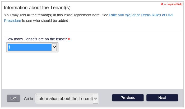 Information about the Tenant(s) How many defendants