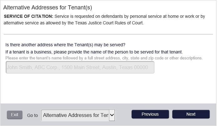 7. Additional Information about Tenant(s) Note: We will attempt service the citation