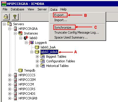 Export the Configuration Data Complete these steps to export the configuration data on both Logger A and Logger B: 1. Stop the Logger service. 2.