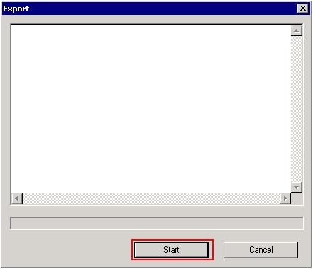 Figure 3 Export 9. Click Start to export the configuration data. When the process is complete a message is displayed, which indicates the action was successful. Click OK and then click Close to exit.