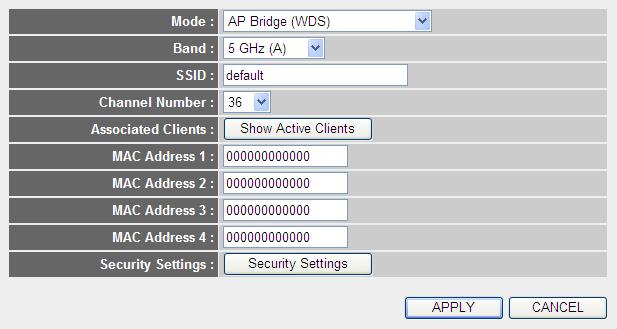 2-7-1-5 Setup procedure for AP Bridge WDS In this mode, you can expand the scope of network by combining up to four other access points together, and every access point can still accept wireless