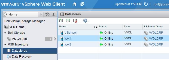 More storage is available With a few clicks, and from the comfort of the vsphere Web Client, a vsphere administrator can easily add additional datastores of type VVol or type VMFS to their vsphere
