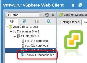 Required: Check VM status, and reboot esx-02b.corp.local Check the status of virtual machine TestVM1 1. From the Hosts and Clusters view, check the status of the virtual machine TestVM1. 2.