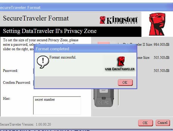 At this point, the privacy zone formatting process is completed and you are shown the Login screen to get into