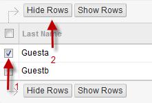 Click Submit. Users that are hidden will appear grayed out on the Users page and will not appear in the Grade Center View. Showing hidden users Click Manage and select Row Visibility.