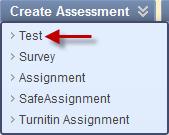 Select a test from the Add Test box and click Submit button. In the Test Availability section, select Yes next to Make the link available.