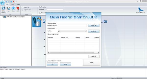 User Interface Stellar Phoenix Repair for SQLite software has a very easy to use Graphical User Interface.