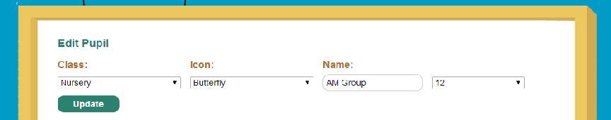 Example: If you want to unlock up to the number 12 for the AM Group. Click on the Edit icon. Then click on the number option in the right hand field and select the number 12. Then click on update.