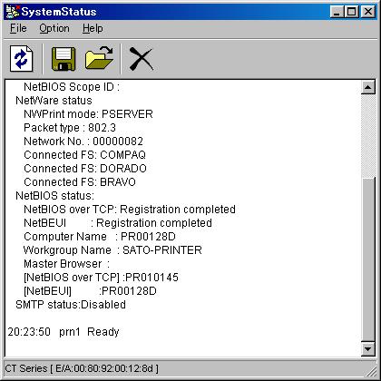 Printer status You can monitor the status of printer connected to LAN board by