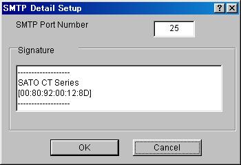 OFF SMTP Advanced Setup Event to Address Paper out Printer error Check Interval SMTP Port Number Signature Mail is sent when the printer is out of paper.