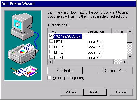 Select the printer driver. Select the printer driver to be used.