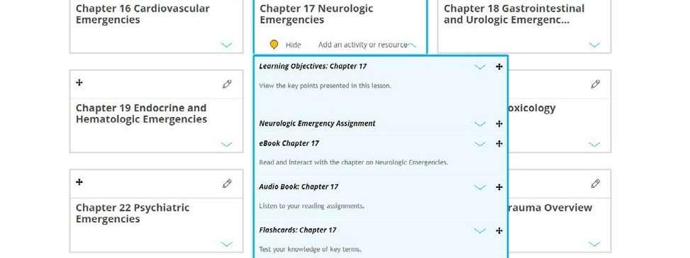 How can I hide, collapse, highlight, or move chapters or placards in my course? By default, Navigate 2 displays course material in placards.