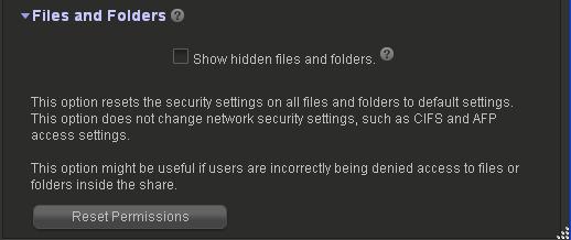 Reset Permissions for Files and Folders This feature resets the security settings on all files and folders to their default settings. IT does not change network security settings.